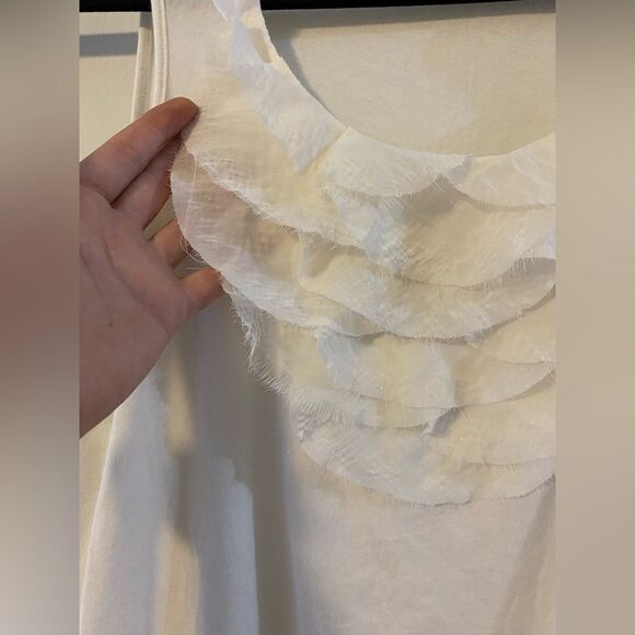 Ann Taylor Loft Off-White Petit Sleeveless Top w/ Layer design neckline - Picture 2 of 6